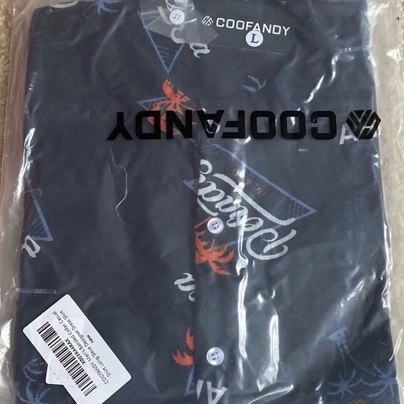 (A11) Coofandy Classic Printed Linen Blend Shirt, Size Large, NWT - Picture 2 of 8